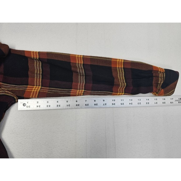 beachlunchlounge plaid button down long sleeve flannel shirt women's XS - Picture 8 of 8